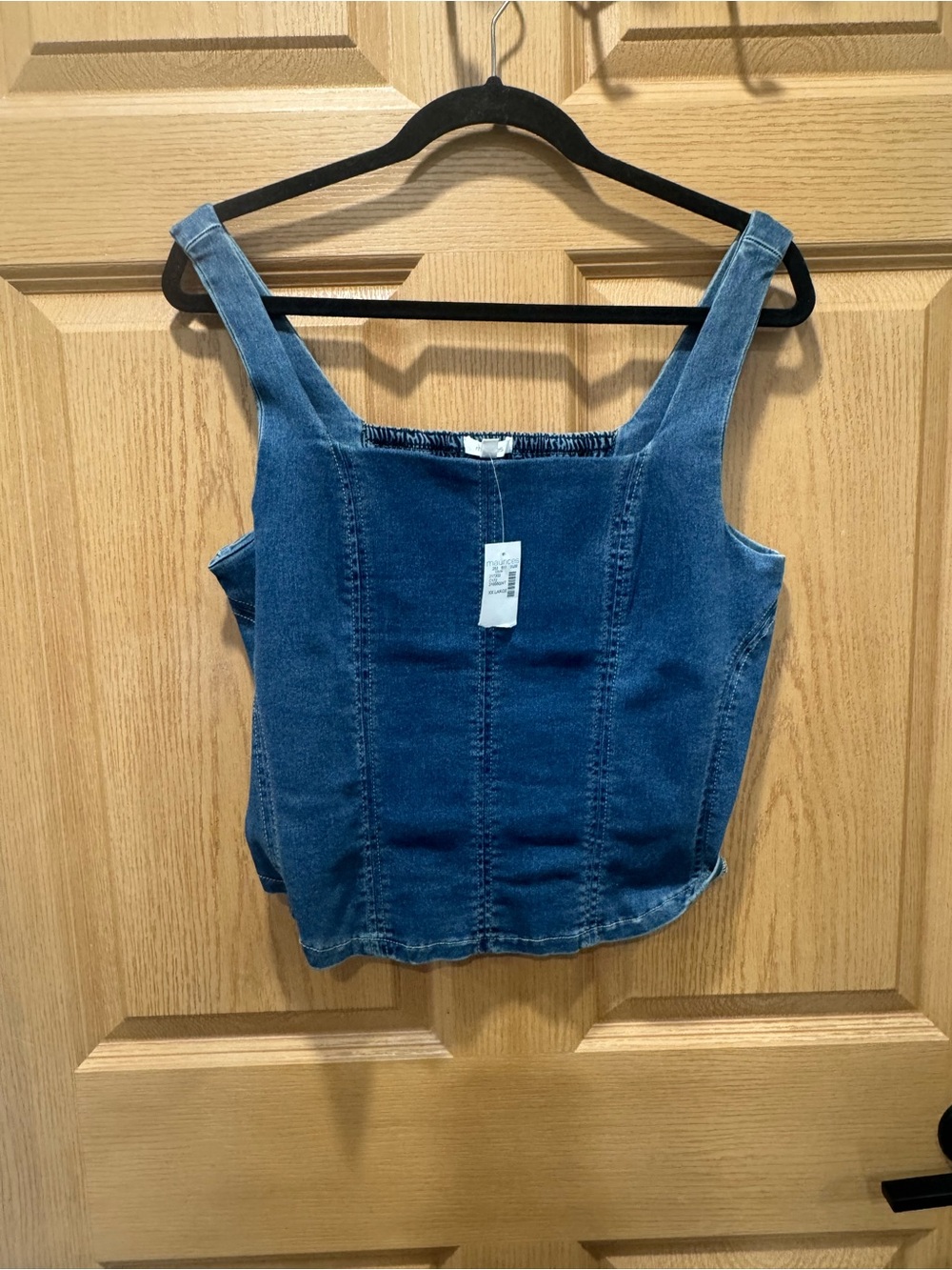 Maurices Women's Denim Square-Neck Tank Top - Blue